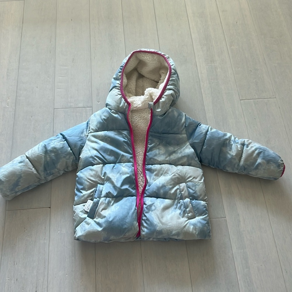 Girls GAP Faux Sherpa Reversible Puffer Winter Coat 5T